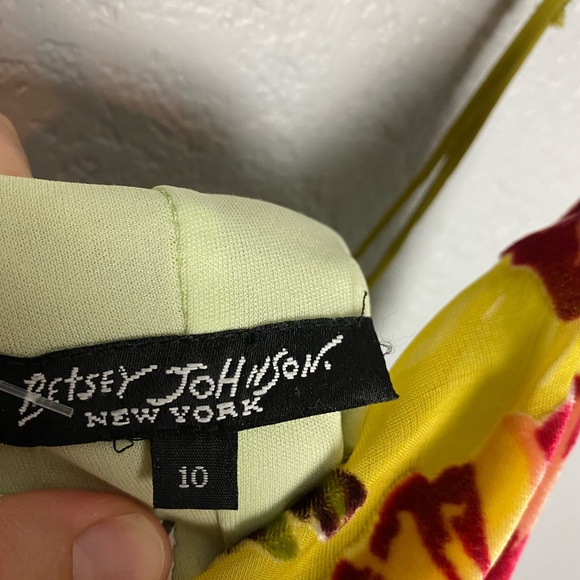 VINTAGE BETSEY JOHNSON Velvet Floral Slip Dress - Picture 8 of 10